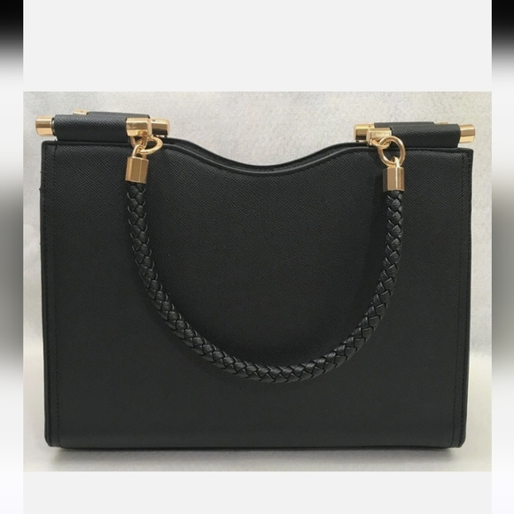 💥Sale💥bebe Black Kate Shopper 2 Way Crossbody And Braided Rope Handle Bag - Picture 2 of 5